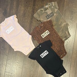 Kith Baby Onesie Set - Camo, Leopard, Black, and Cream